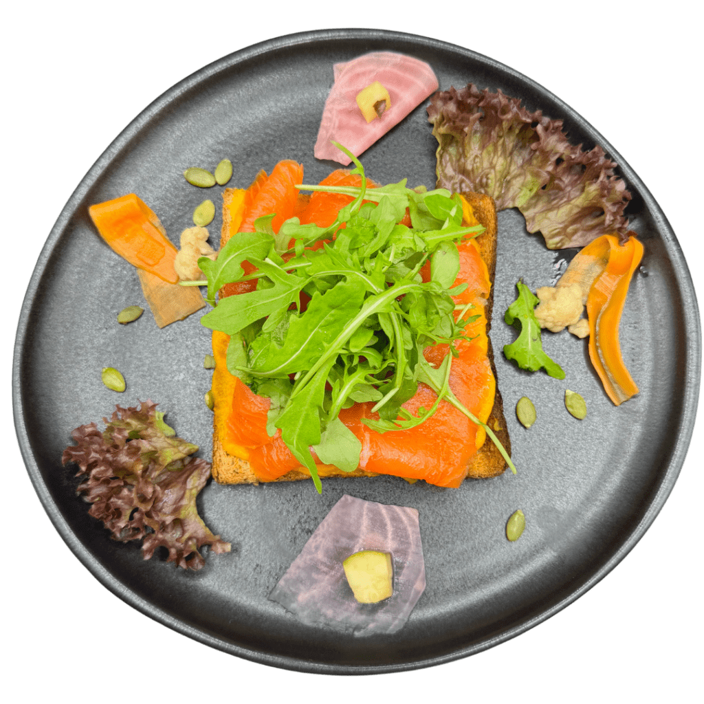 Tartine Potiron truite fumée